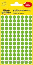 Kółka do zaznaczania zielone 3592 Q8 4ark/416 etykiet, usuwalne, Avery Zweckform