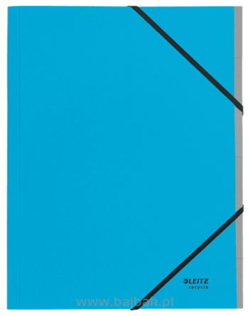 Teczka segregująca z gumką Leitz Recycle, z kartonu, neutralna pod względem emisji CO2 A4 , 6 przekładek niebieska 39140035