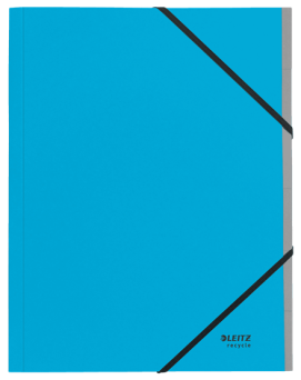 Teczka segregująca z gumką Leitz Recycle, z kartonu, neutralna pod względem emisji CO2 A4 , 6 przekładek niebieska 39140035
