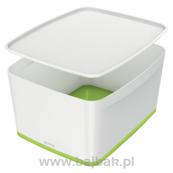Pojemnik MyBox duży z pokrywką, biało-zielony 52161054