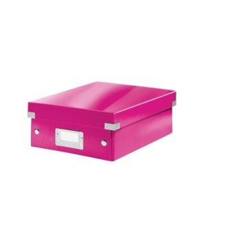 Pudełko z przegródkami Leitz Click & Store, małe różowe