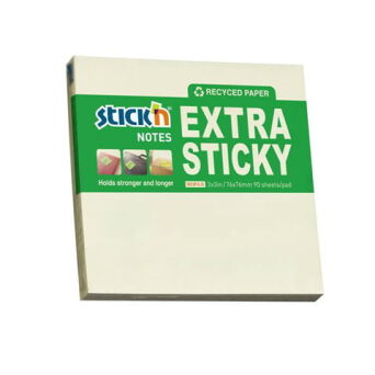 Notes samoprzylepny extra sticky 76x76mm żółty pastelowy 90 kartek  21660