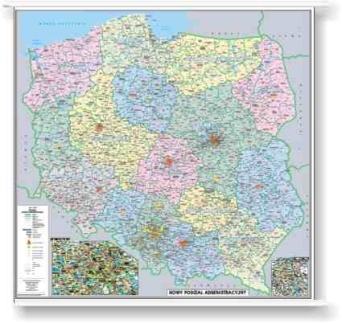 POLSKA - mapa administracyjna 100x100 1:750 000