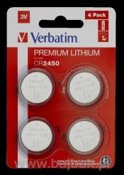 Baterie VERBATIM LITHIUM CR2450 3V BLISTER 4 szt. 49535