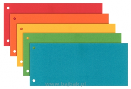 Separatory kartonowe 1/3 A4 Esselte opakowanie 100 szt mix kolorów