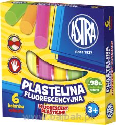 Plastelina Astra fluorescencyjna 6 kolorów, 83811906