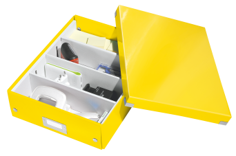 Pudełko z przegródkami Leitz Click & Store, duże żółte