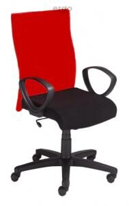 Krzesło obrotowe Leon/Koral czerwono-czarne oparcie M04, siedzisko M43