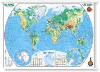 ŚWIAT - mapa fizyczna 190x130 1:20 000 000
