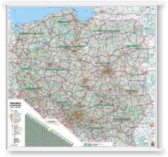 POLSKA - mapa administracyjno-samochodowa 158x136 1:500 000