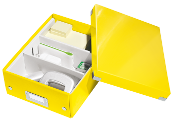 Pudełko z przegródkami Leitz Click & Store, małe żółte