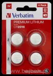 Baterie VERBATIM LITHIUM CR2016 3V BLISTER 4 szt. 49531