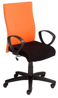 Krzesło obrotowe Leon/Koral pomarańczowo- czarne oparcie M15, siedzisko M43