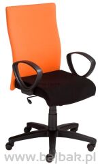 Krzesło obrotowe Leon/Koral pomarańczowo- czarne oparcie M15, siedzisko M43