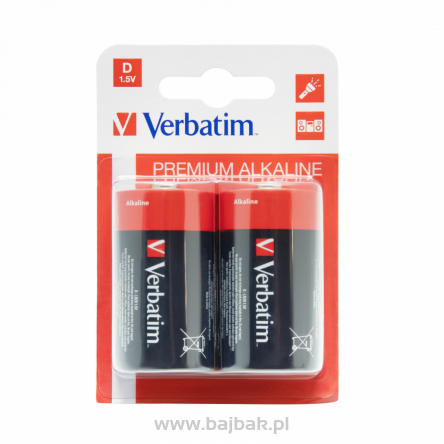 Baterie VERBATIM ALKALICZNE LR20/D 1,5V BLISTER 2 szt. 49923