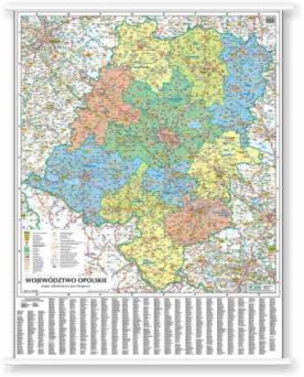 OPOLSKIE - mapa administracyjno - samochodowa 100x120 1:150 000