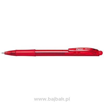 Długopis pstrykany BK417/B czerwony z gumowym uchwytem PENTEL