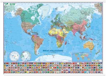 ŚWIAT - mapa polityczna  190x130 1:20 000 000 