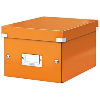 Pudło archiwizacyjne LEITZ WOW  Click&Store  uniwersalne średnie, pomarańczowe