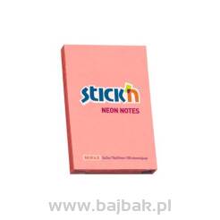Bloczek STICK"N 76x51mm różowy neon 100 kartek 21162