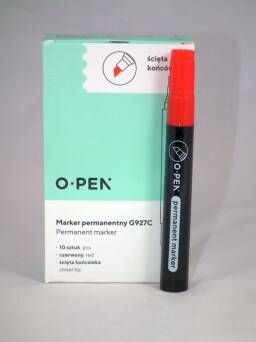 Marker permanentny ścięty G927C czerwony O-PEN 