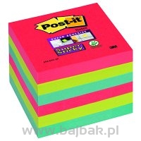 Bloczek samoprzylepny 654-6SS-JP Post-it® Super Sticky, sercowe kolory Bor Bora, 6 sztuk po 90 kartek, 76x76 mm