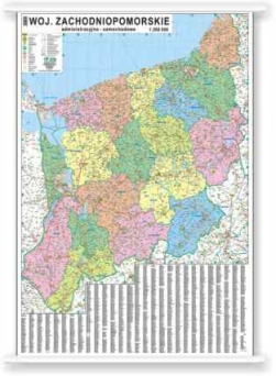 ZACHODNIOPOMORSKIE - mapa administracyjno - samochodowa 100x120 1:200 000