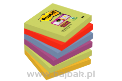 Bloczki samoprzylepne Post-it® Super Sticky, paleta Marrakesz, 76x76mm, 6x90 kartek 