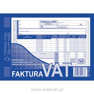 Faktura VAT A5 (pełna) MICHALCZYK i PROKOP