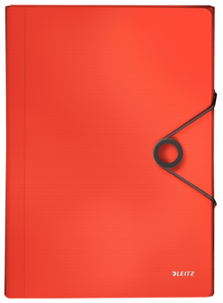 Teczka z 6 przegródkami PP Leitz Solid, czerwona