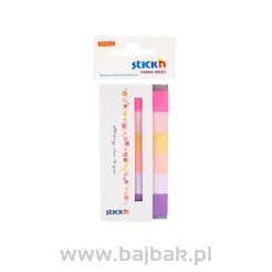 Zakładki indeksujące papierowe 45x15 mm 6 kolorów neonowych SPRING 180 kartek Stick'n 