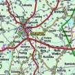 WARMIŃSKO-MAZURSKIE - mapa administracyjno - samochodowa 100x120 1:200 - fragment 1:1