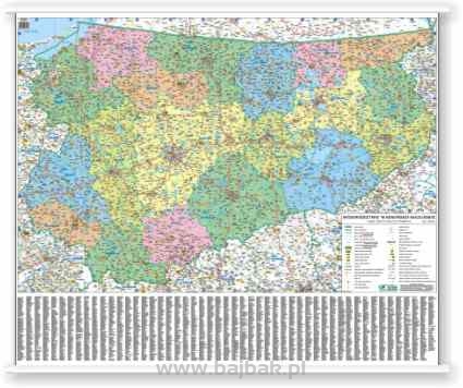 WARMIŃSKO-MAZURSKIE - mapa administracyjno - samochodowa 100x120 1:200