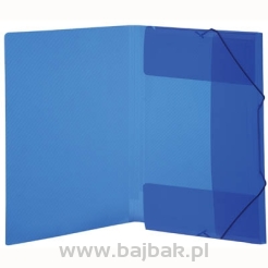 Teczka A4 z gumką szeroka PP transparentna Biurfol niebieska