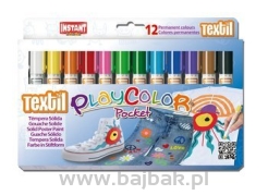 Farby w sztyfcie Playcolor textil one 12 kolorów 