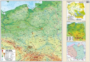 POLSKA - mapa fizyczna/ administarcyjna (dwustronna) 68x48 1:1,55 mln