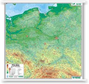 POLSKA - mapa fizyczna 173x140 1:500 000