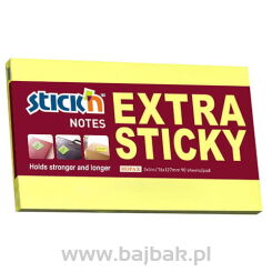 Notes samoprzylepny extra sticky 76x127mm żółty neonowy 90 kartek  21674