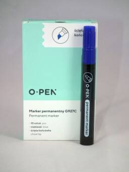 Marker permanentny ścięty G927C niebieski  O-PEN 