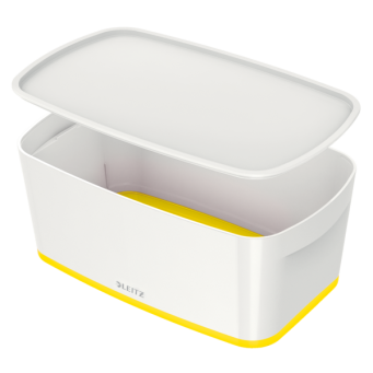 Pojemnik MyBox mały z pokrywką, biało-żółty 52291016