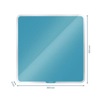Szklana tablica magnetyczna Leitz Cosy 45x45cm, niebieska