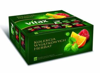  Herbata VITAX KOLEKCJA PRZYJEMNOŚCI  mix smaków owocowych  90 saszetek 9 smaków