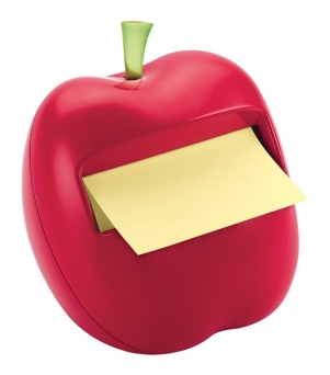 Podajnik Jabłko do karteczek samoprzylepnych Post-it® Z-Notes + 100 zielonych karteczek 76x76 mm 