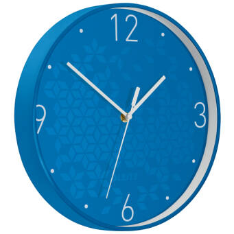Cichy zegar ścienny Leitz WOW niebieski 90150036