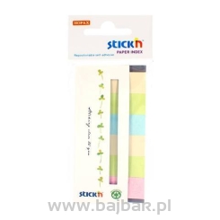 Zakładki indeksujące papierowe 45x15 mm 6 kolorów neonowych ECO 180 kartek Stick'n