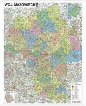 MAZOWIECKIE - mapa administracyjno - samochodowa 100x140 1:220 000