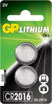 Bateria litowa GP CR2016-U2 (2 szt) 3.0V GPPBL2016082 
