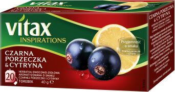 Herbata VITAX INSPIRATIONS Czarna Porzeczka & Cytryna 20t*2g zawieszka