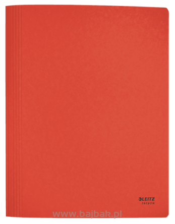 Skoroszyt kartonowy z płaskim metalowym mechanizmem Leitz Recycle, neutralny pod względem emisji CO2 A4 czerwony 39040025