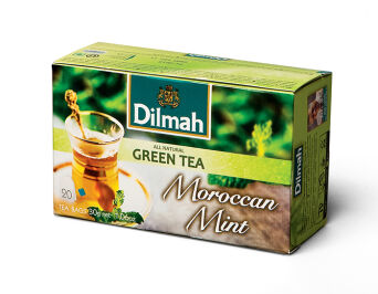 Herbata DILMAH GREEN TEA zielona&mięta MOROCCAN  20t*1,5g zielona